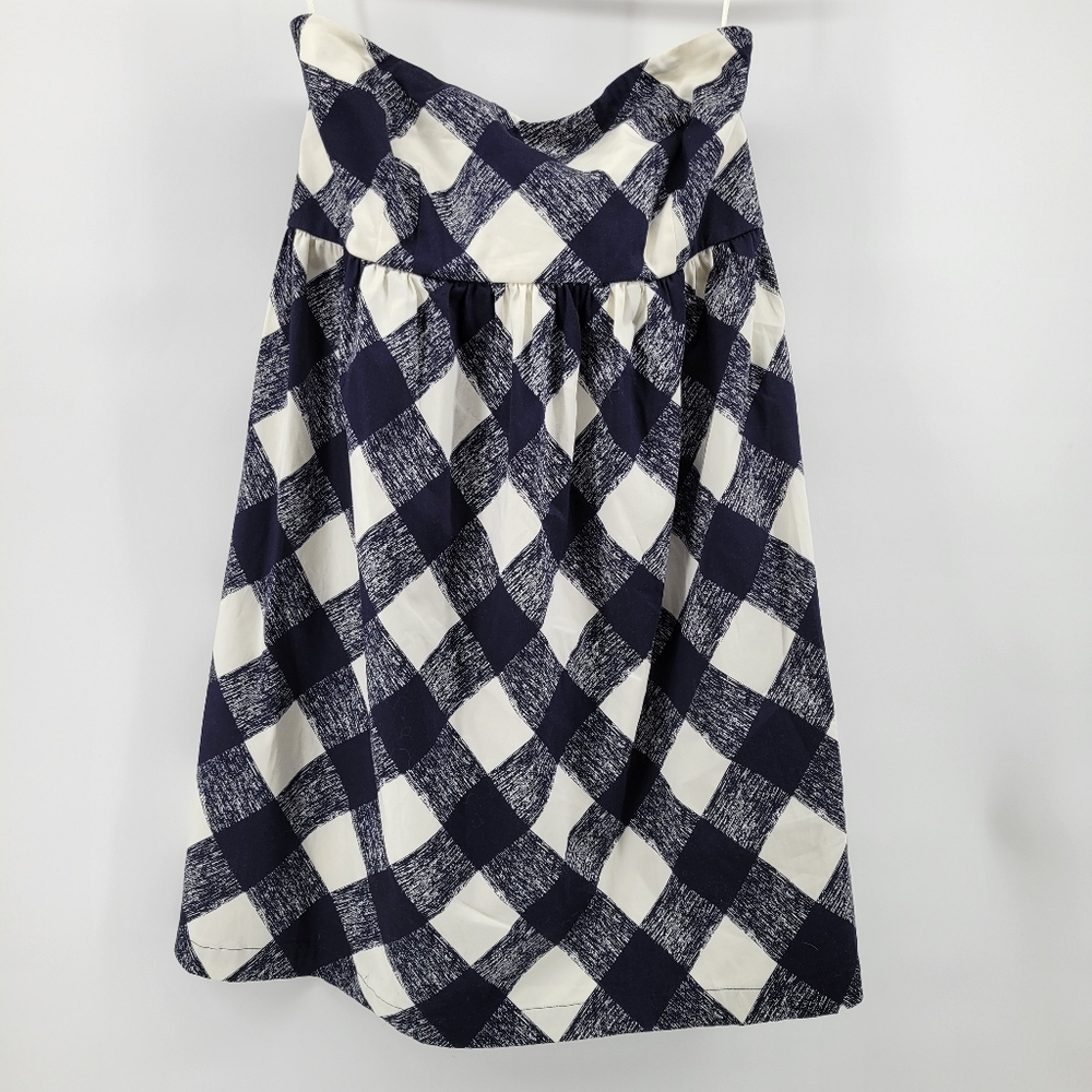 Motherhood maternity plaid strapless mini dress M